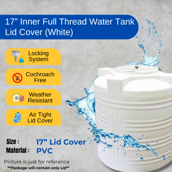 Heavy 17” Inner Half Thread White Water Tank Cover (LID) 500 L to 2000 L - Image 3