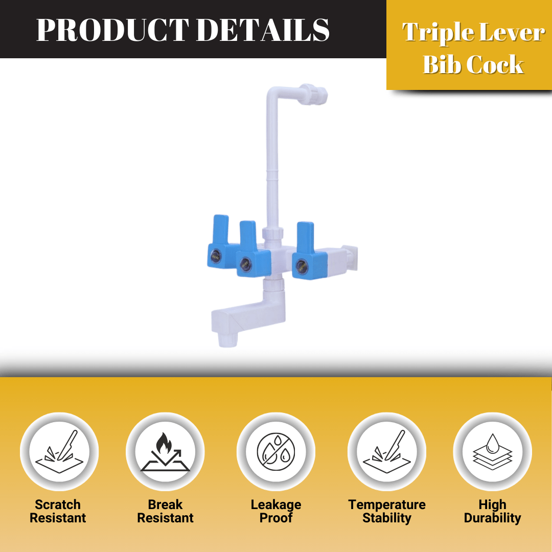 Mashu PTMT Square Plastic PVC Telephonic Mixture Tap For Bathroom & Kitchen(Blue & White) - Image 3