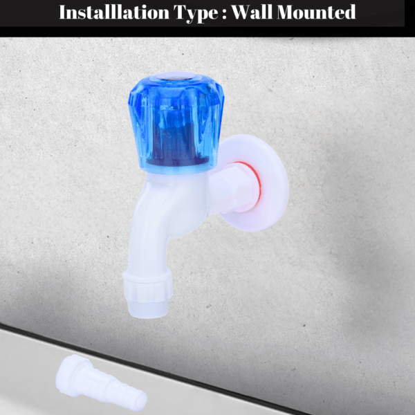 Mashu Diamond Heavy Plastic PVC Short Body Foam +N/Z Tap For Bathroom & Kitchen(Blue & White) - Image 3