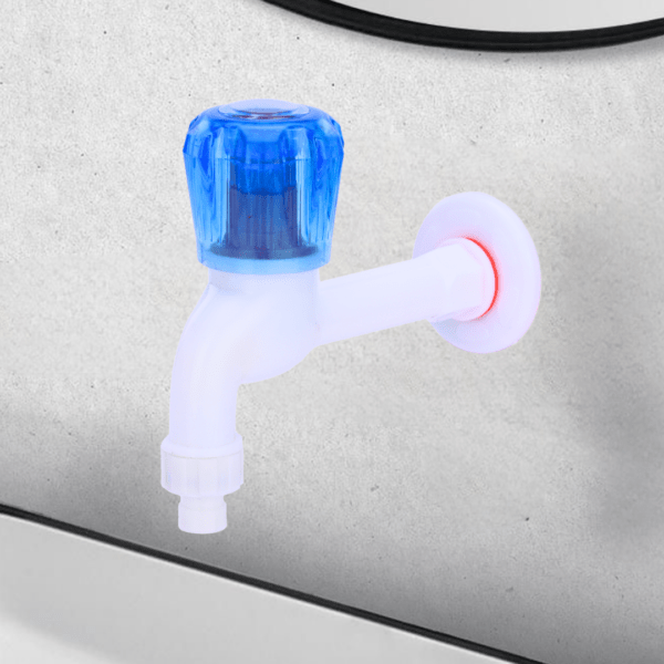 Mashu Diamond Heavy Plastic PVC Long Body Washing Machine Tap For Bathroom & Kitchen(Blue & White) Bathroom & Kitchen(Blue & White) - Image 5
