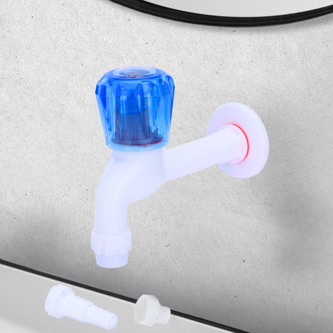 Mashu Diamond Heavy Plastic PVC Long Body Foam +N/Z +W/M Tap For Bathroom & Kitchen(Blue & White) - Image 5