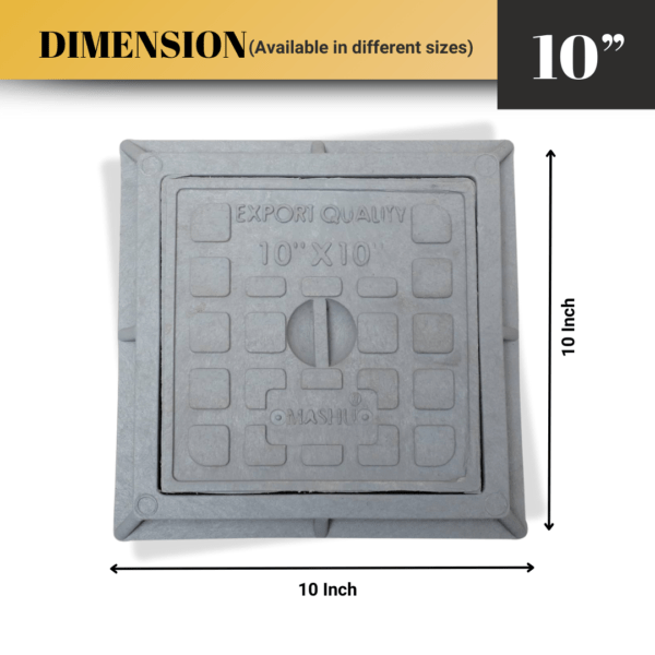 Mashu Heavy Duty  Manhole Cover For All Purposes (10” x 10”) - Image 4
