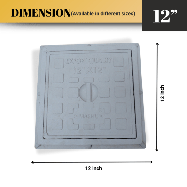 Mashu Heavy Duty Manhole Cover 2.45 Tons For All Purposes (12” x 12”) - Image 4