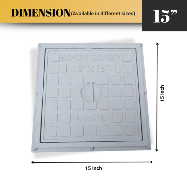 Mashu Heavy Duty Manhole Cover 3.28 Tons For All Purposes (15” x 15”) - Image 4