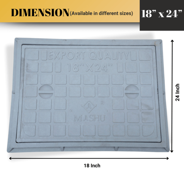 Mashu Heavy Duty Manhole Cover 7.5 Tons For All Purposes (18” x 24”) - Image 4