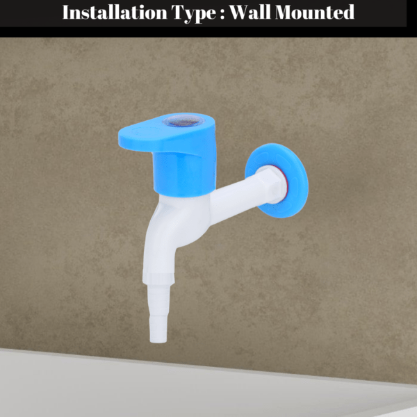 Mashu Opel Heavy Plastic PVC Long Body Nozzle Tap For Bathroom & Kitchen(Blue & White) - Image 2