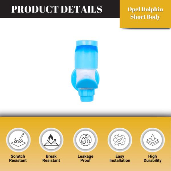 Mashu Opel Heavy Plastic PVC Opel Dolphin Short Body (Cremic Disc Spindle) Tap For Bathroom & Kitchen(Blue & White) - Image 5
