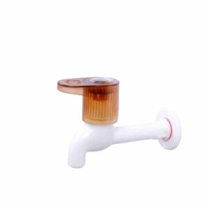 Mashu Royal Heavy Plastic PVC Long Body Tap For Bathroom & Kitchen(Brown & White)