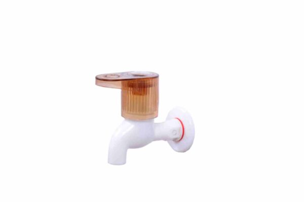 Mashu Royal Heavy Plastic PVC Short Body Tap For Bathroom & Kitchen(Brown & White)