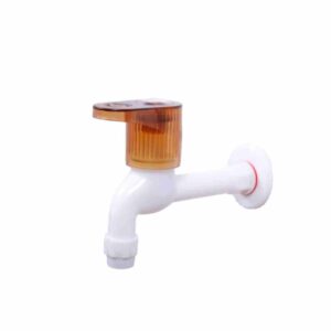 Mashu Royal Heavy Plastic PVC Long Body Form Flow Tap For Bathroom & Kitchen(Brown & White)