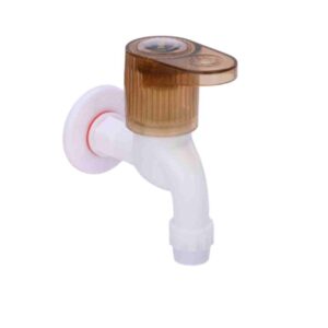 Mashu Royal Heavy Plastic PVC Form Flow Short Body Tap For Bathroom & Kitchen(Brown & White)