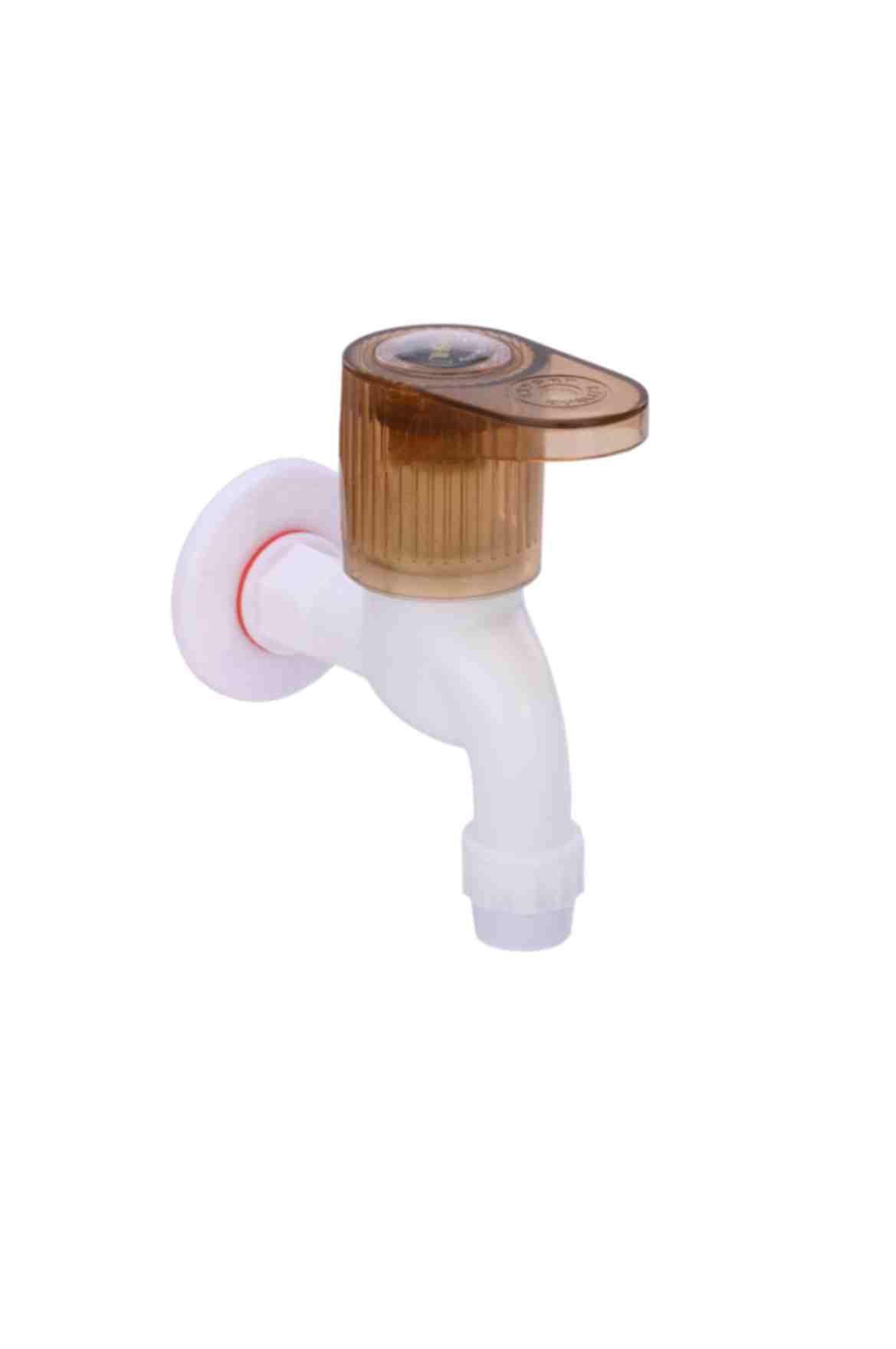 Mashu Royal Heavy Plastic PVC Form Flow Short Body Tap For Bathroom & Kitchen(Brown & White)