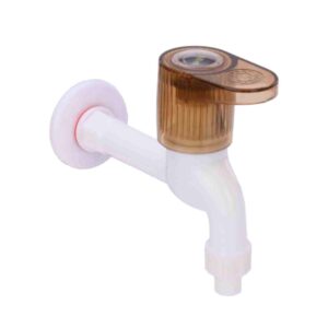 Mashu Royal Heavy Plastic PVC Long Body Washing Machine Tap For Bathroom & Kitchen(Brown & White)